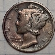 0855 USA 10 centów DIME 1945 S srebro