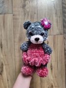 Pluszowy miś handmade w sukience – różowa dziewczynka 23 cm