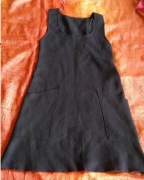 czarny sweter bezrękawnik sukienka kieszenie goth