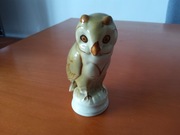 Sowa figurka z porcelany z Chodzieży PRL 
