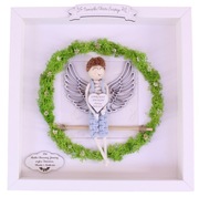 Pamiątka Chrztu Świętego Ramka 3D Anioł Stróż Rękodzieło Makrama Prezent