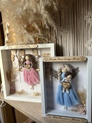 Pamiątka Chrztu Świętego Anioł Stróż Metryczka w ramce styl boho dekoracja