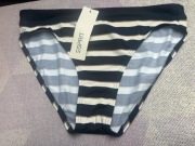 Dół od bikini ESPRIT rozmiar S w paski biało granatowe strój kąpielowy