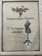 Oprawiona reklama Paryskiego sklepu z odzieżą
