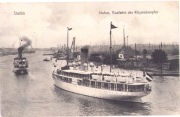 SZCZECIN- Stettin. Hafen, Abfahrt der Rügendampfer- 1917
