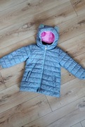 Kurtka parka H&M rozmiar 104 szary melanż miś misiu