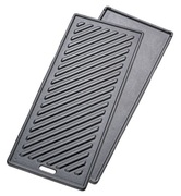Żeliwna płyta grillowa 45 x 19,5 cm obracalna żebrowana i płaska 