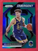 2023-24 PRIZM #24 WARRIORS Brandin Podziemski RC EMERGENT Green