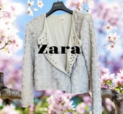 Marynarka żakiet kurtka Zara na zimę M 100% bawełna piórka zamek dżety