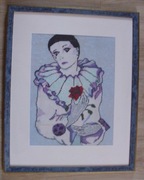 Pierrot obraz haft krzyżykowy rękodzieło