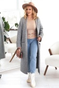 DŁUGI KARDIGAN DAMSKI MAXI BASIC NOWA KOLEKCJA PREMIUM 