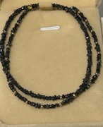 Naszyjnik Naturalny Czarny Diament Surowy Złoto 585 GF