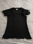 Czarna elegancka lniana luźna bluzka tunika oversize Ada Fashion 38 j. nowa