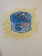 Obraz akwarela a4 Mlekovita serek miejski młoda sztuka meme art