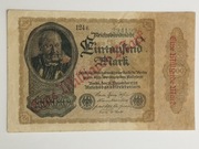 Banknot Niemcy 1 miliard marek 1923r. z nadrukiem 1000 marek 1922r.