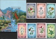 MONGOLIA 1987/Flora Mongoli./7zn+Bl... niekasowane
