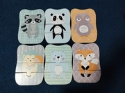 Zestaw drewnianych układanek, puzzli, 6 szt.