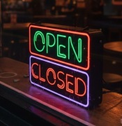 Znak OPEN CLOSED OTWARTE ZAMKNIĘTE tablica LED neon świetlny do sklepu