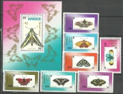 Mongolia 1990 Mi 2190-2196+blok 156 ćmy**czyste