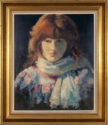 Portret kobiety z szalem 