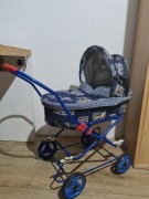 Stary duży wózek (ok 20lat) dla lalek niebieski zabawka