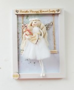 Pamiątka komunii Świętej, anioł stróż w ramce,makrama 