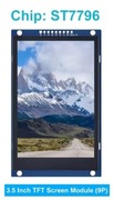 Wyświetlacz LCD TFT 3,5 IC ST7796 480x320 SPI i 8/16 Parallel Port z ramką