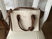 Kremowa torebka do ręki i na ramię