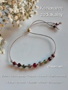 Bransoletka Zodiakalna Koziorożec Kamienie naturalne Jedwabny Sznurek 