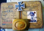 Legitymacja Generała Luftwaffe 1943+ Żelazny Krzyż +Zardzewiała Klamra