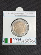 MONETA OKOLICZNOŚCIOWA 2 EURO WŁOCHY 2004 Światowy Program Żywnościowy