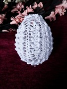 Ażurowa ozdobna pisanka Jajko Zawieszka Duża Biała Handmade