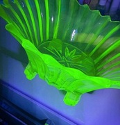 Półmisek w stylu Vintage, szkło uranowa dla kolekcjonerów 