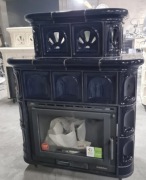 Piec kaflowy z żeliwnym wkładem SALZBURG kobaltowy