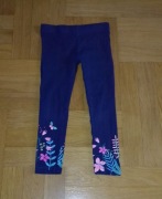 104 legginsy granatowe z kwiatami leginsy elastan