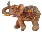 Figurka słonik słoń na szczęście z klejnotami na grzbiecie 7cm prezent