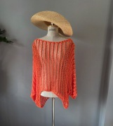 Tunika Plażowa Narzutka Pareo Kostium Top Neo Pomarańczowe Nowe Oversize