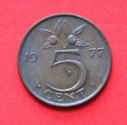 5  Centów   1977 r  -   Holandia  