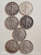 7 szt Half Dolara