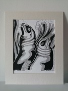 Grafika/Rysunek Foki, tusz, oprawa