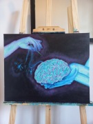 Obraz akryl na płótnie "Próbuję się pozszywać "