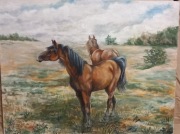 Obraz z końmi. Wielkość 67,5cm/53cm.