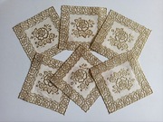 Podkładki maty serwetki na stół złote 6 szt razem