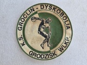 Naszywka KS Groclin Dyskobolia Grodzisk Wlkp. herb (lata 90)