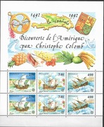 Monako 1992 - EUROPA CEPT 1992 - odkrycie Ameryki, nowodruk cięty + blok