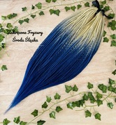 Warkoczyki wielorazowe ombre blond niebieskie 120 końcówek