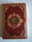 Zeszyt, notes, pamiętnik (kłódka, szyfr) skóropodobny śliczny prezent 