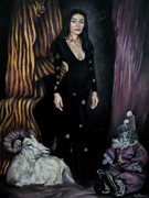 Obraz olejny Kobieta, Koziorożec, Klaun