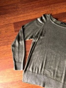 ZARA KNIT sweterek-khaki-zloty polysk -S- OBŁĘD! 