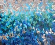 Nowoczesny obraz abstrakcyjny - granatowa abstrakcja - duży obraz do salonu